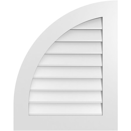 Ekena Millwork Quarter Round Top Left Surface Mount PVC Gable Vent w/ 3-1/2"W x 1"P Standard Frame, 24"W x 30"H GVPQL24X3001SN